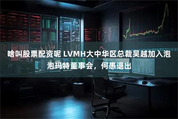 啥叫股票配资呢 LVMH大中华区总裁吴越加入泡泡玛特董事会，何愚退出